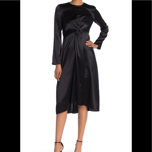 Vince Twist Front Silk Dress Factory 